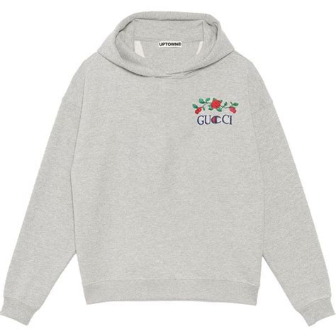 gucci champion rose embroidered hoodie